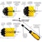 Drill Brush Power Scrubber By Useful Products 5 in W 7 in L Brush, Yellow Y-S-JOM-HD-QC-DB - alternate 3